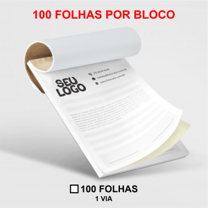 Bloco de Pedidos 1 Via Sulfite 75g 21x30cm Preto e Branco  100x1 Via 1ª Via Branca