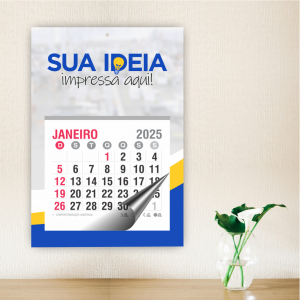 Calendário Comercial Duplex 250g 18x27cm Impressão Colorida Padrão Furo 7mm Bloco 12 meses