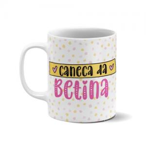 Caneca Personalizada Infantil Polímero (Plástico) 325ml Estampa Colorida Sublimação Branca Brilho 