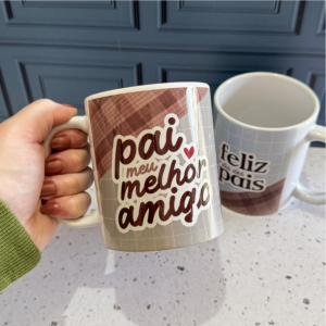 Caneca Personalizada Cerâmica 325ml  Sublimação Branca Brilho Tam. da arte: 200x90mm