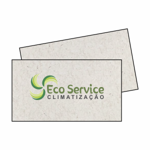 Cartão de Visita Ecológico Reciclato 250g 9x5cm Impressão Frente Sem Verniz  