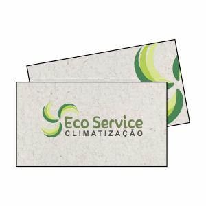 Cartão de Visita Ecológico Reciclato 250g 9x5cm Impressão Frente e Verso Sem Verniz  